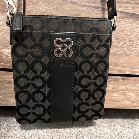 Coach Handbags - COACH - coach monogram canvas and leather crossbody strap